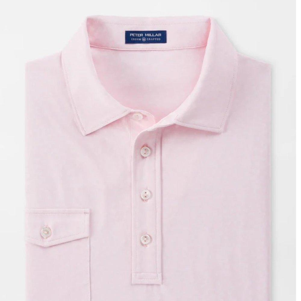 Peter Millar Crown Crafted Men's Tempo Performance Jersey Polo Size XL Pink